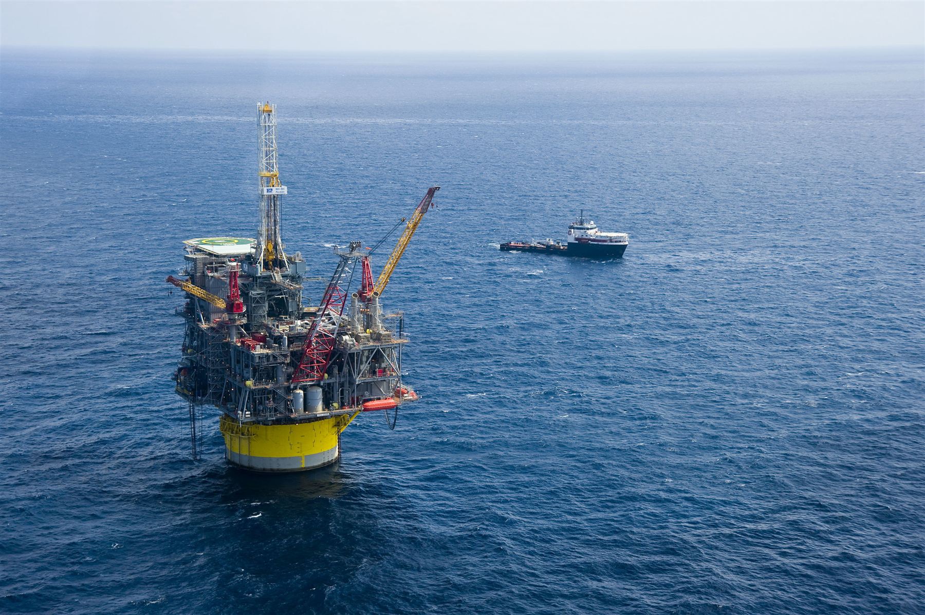 Deepwater offshore production platform at sea